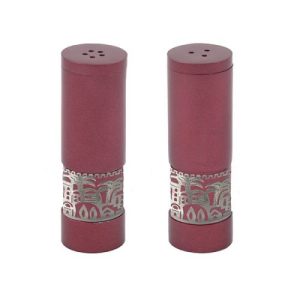JERUSALEM METAL CUTOUT SALT/PEPPER SHAKERS
