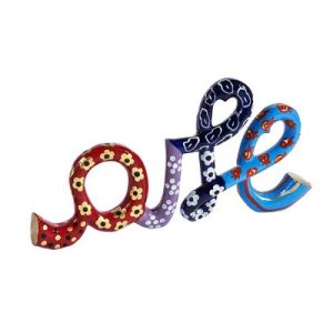 3D HAND PAINTED HEBREW SHALOM WALL HANGING