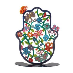 LASER CUT HAND PAINTED BUTTERFLIES LARGE STAND HAMSA