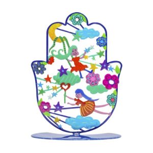 LASER CUT HAND PAINTED STARS & FAIRIES MEDIUM STAND HAMSA