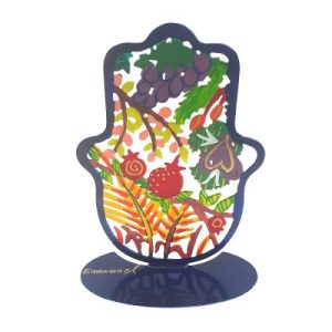 LASER CUT HAND PAINTED 7 SPECIES MEDIUM STAND HAMSA