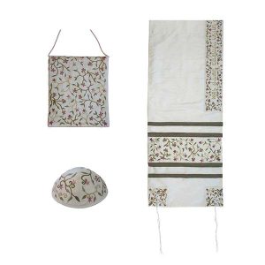 EMBROIDERED FLOWERS TALLIT SET