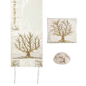 EMBROIDERED TREE OF LIFE TALLIT SET