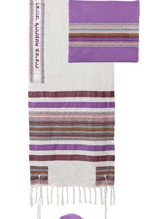 VARIOUS FABRICS PURPLES TALLIT SET