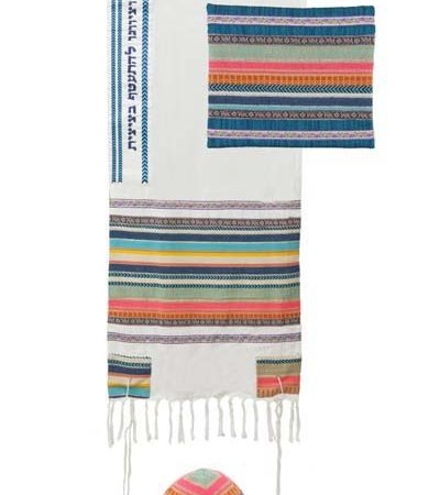 VARIOUS FABRICS COLORFUL TALLIT SET