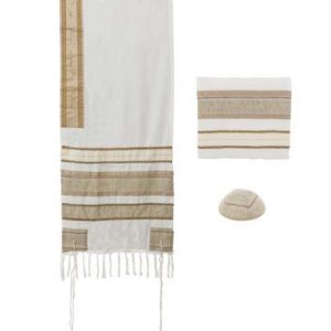 VARIOUS FABRICS BROWNS TALLIT SET