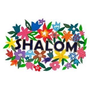 LASER CUT HAND PAINTED ENGLISH SHALOM WALL HANGING