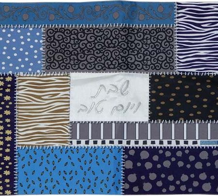 DIGITAL PRINTING/EMBROIDERY BLUE TONE ABSTRACT CHALLA COVER