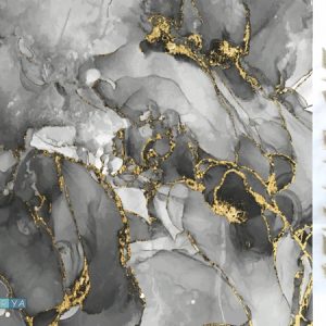 DIGITAL PRINTING/EMBROIDERY GREY/GOLD ABSTRACT CHALLA COVER