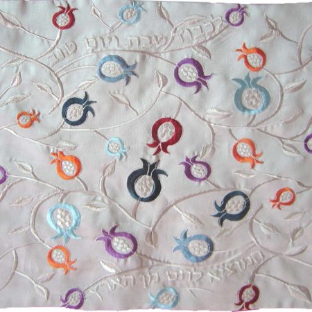 EMB. POMEGRANATES BAMBOO FIBER CHALLA COVER