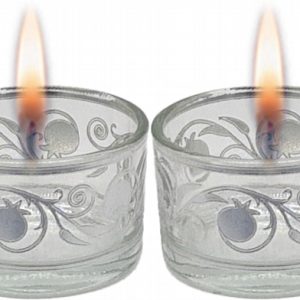 SILVER ETCHING POMEGRANATES CANDLESTICKS