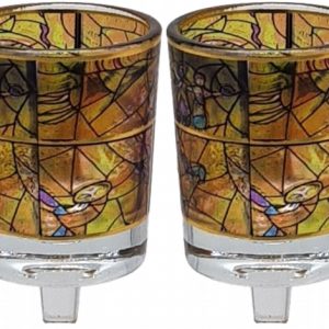 YELLOW ETCHING SHAGAL PAIR OIL NERONIM CUPS