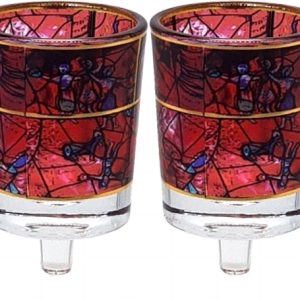 RED ETCHING SHAGAL PAIR OIL NERONIM CUPS