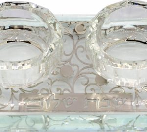 CANDLESTICKS CRYSTAL/SILVER LACING