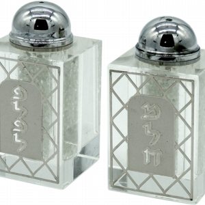 CRYSTAL/SILVER SALT/PEPPER DISH 10 CM.