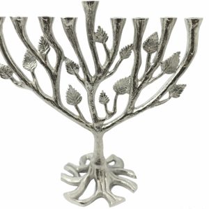SILVER PLATED SCULPTED "TREE OF LIFE" MENORAH