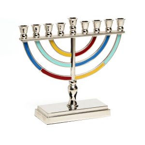 COLORFUL METAL MENORAH 14 CM.