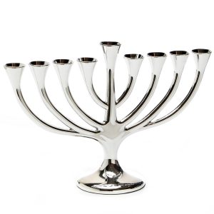 SILVER PLATED METAL "TREE" MENORAH
