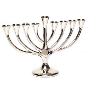 NICKEL PLATED METAL "TREE" MENORAH