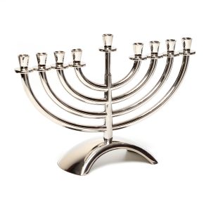 CLASSIC NICKEL COLOR METAL MENORAH