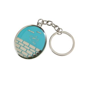 DOVE LIGHT BLUE OVAL KEY CHAIN