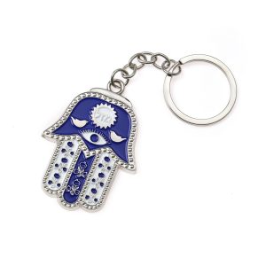 HAMSA BLUE/WHITE KEY CHAIN