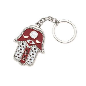 HAMSA BORDO/WHITE KEY CHAIN