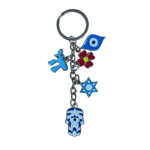 5 MOTIVES RED FLOWER KEY CHAIN
