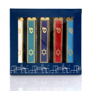 STAR OF DAVID 7 CM. ASSORTED COLORS MEZUZAH