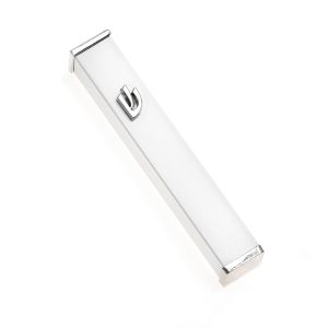 MEZUZAH WHITE ALUMINIUM NICKEL SHIN 7 CM.