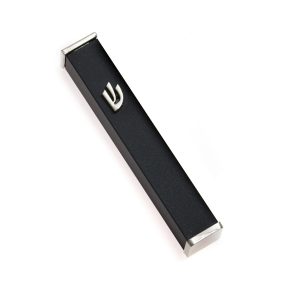 MEZUZAH DARK GREY GLITTER ALUMINIUM/NICKEL SHIN 7 CM.