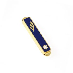 STAR GOLDEN BLUE ENAMEL CAR MEZUZAH