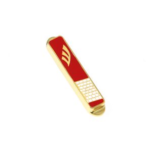 WESTERN WALL GOLDEN RED ENAMEL CAR MEZUZAH