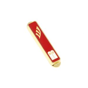 TEN COMMANDMENTS GOLDEN RED ENAMEL CAR MEZUZAH