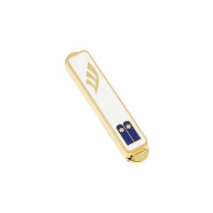 TEN COMMANDMENTS GOLDEN WHITE ENAMEL CAR MEZUZAH