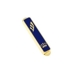 CROWN GOLDEN BLUE ENAMEL CAR MEZUZAH