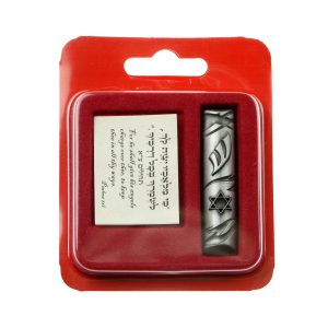 STAR OF DAVID PEWTER FINISH CAR MEZUZAH