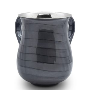 STAINLESS STEEL DARK GREY ENAMEL NETILAT YADYIM CUP