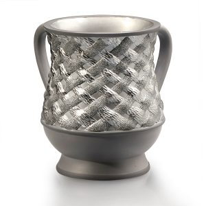 SILVER/GREY WOVEN ACRILIC NETILAT YADAYIM CUP