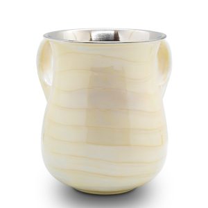 STAINLESS STEEL CREAM ENAMEL NETILAT YADYIM CUP