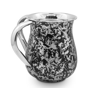SILVER COLOR/BLACK  STAINLESS STEEL NETILAT YADYIM CUP