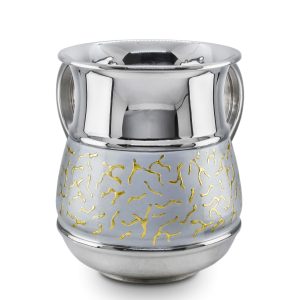 GREY ENAMEL/GOLD COLOR TWIGS NETILAT YADYIM CUP