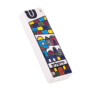 COLORFUL JERUSALEM SHIN ARMENIAN MEZUZAH