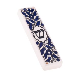 BLUE FLOWERS SHIN ARMENIAN MEZUZAH