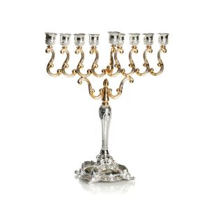 SILVER/GOLD PLATED MENORAH 38 CM.