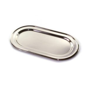 SILVER PLATED OVAL SHABBAT TRAY 30X18 CM.