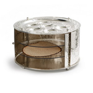 3 TIER SILVER PLATED SEDER TRAY 38 CM.