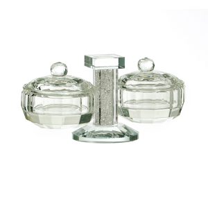 WHITE STONES CRYSTAL OPEN SALT DISH/COVER