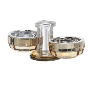 EMBER/SILVERD CRYSTAL OPEN SALT DISH/COVER