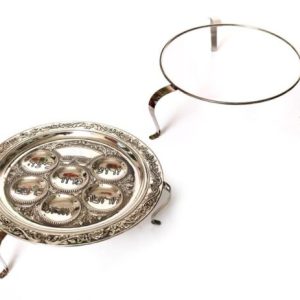 SILVERED STAND FOR SEDER TRAY 33 CM.